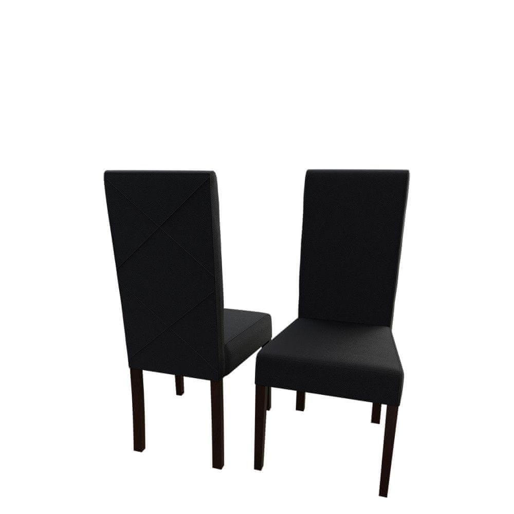 Veneti Jedálenská stolička MOVILE 4 - orech / čierna eko koža
